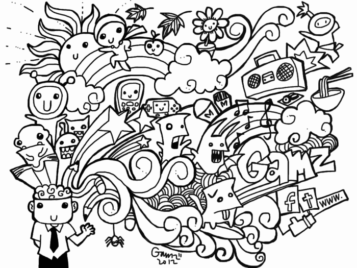 Gambar Doodle Monster