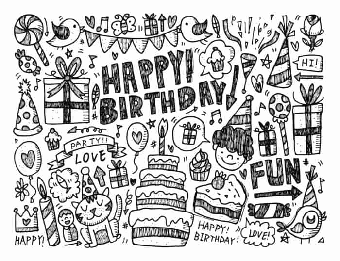 Doodle Art Happy Birthday