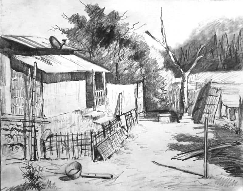 Gambar Sketsa Desa