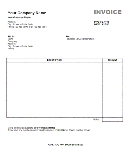 Contoh Invoice Penjualan