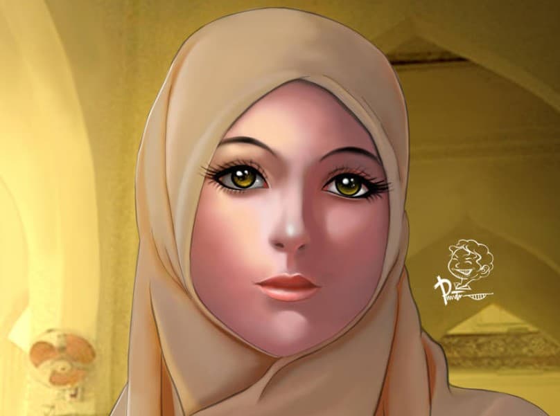 30 Gambar Kartun Muslimah Bercadar Syari Cantik Lucu