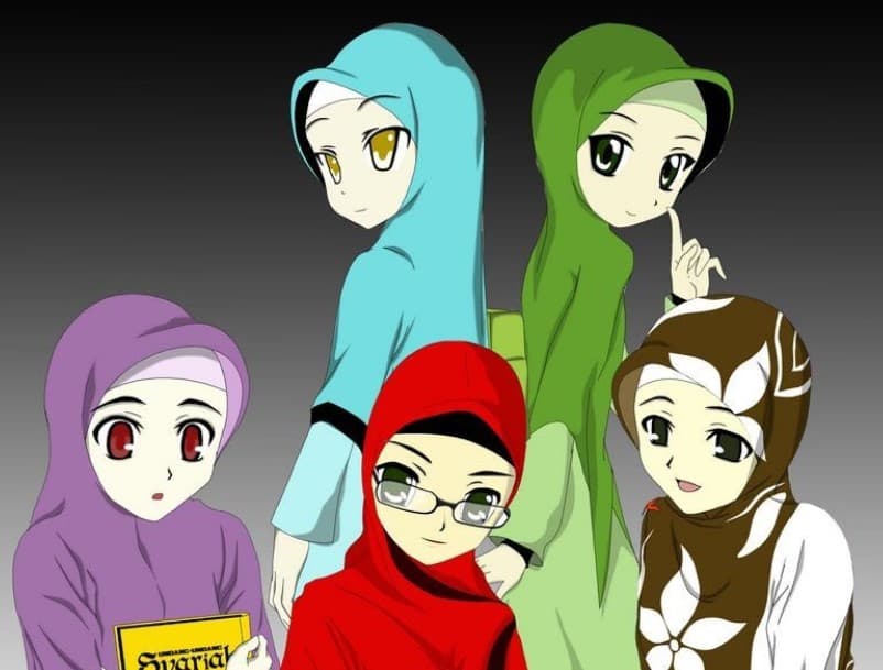 30+ Gambar Kartun Muslimah Bercadar, Syari, Cantik, Lucu ...