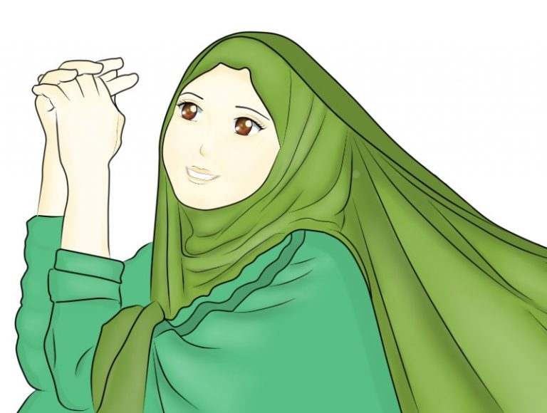 30+ Gambar Kartun Muslimah Bercadar, Syari, Cantik, Lucu (Terbaru