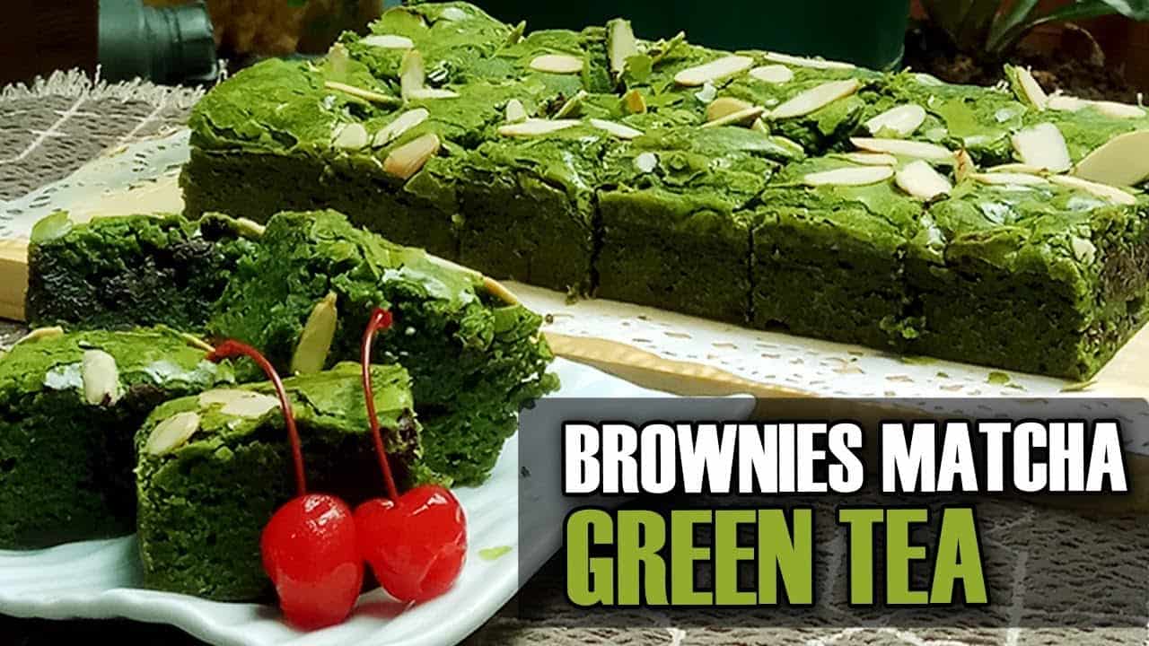 gambar makanan kekinian Brownies Matcha