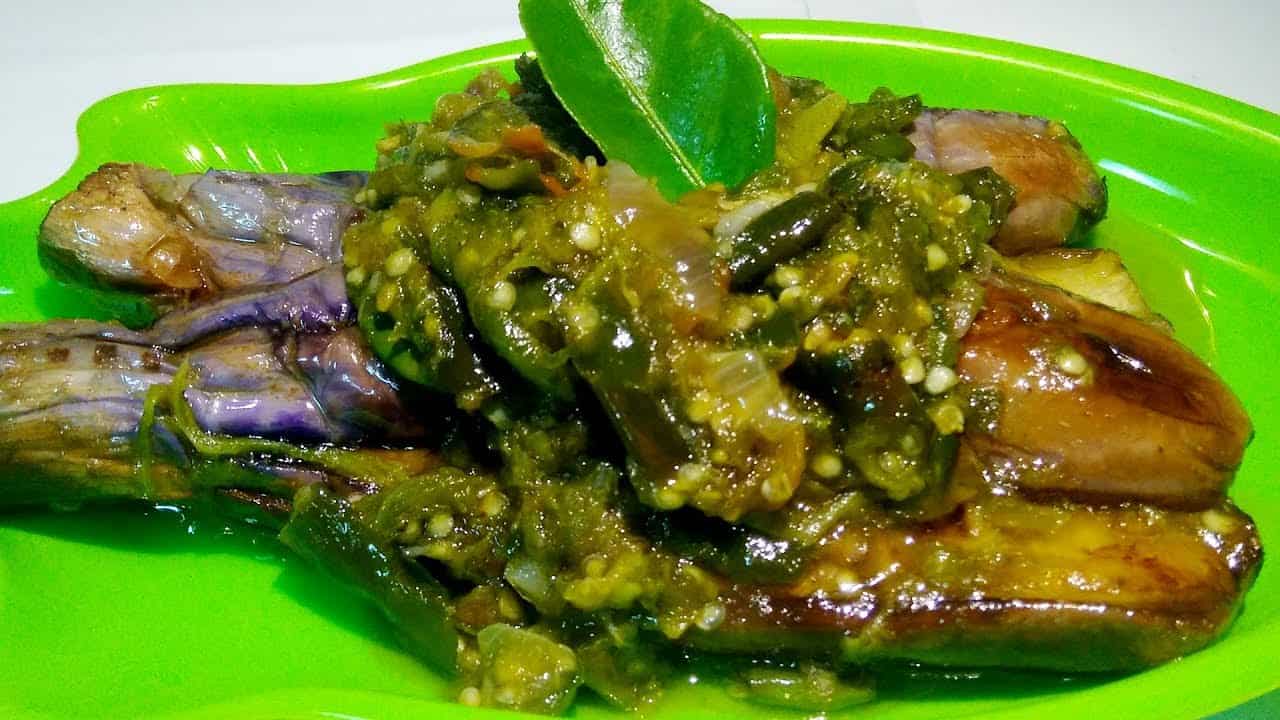 gambar makanan khas sumatera barat Terong Lado Hijau