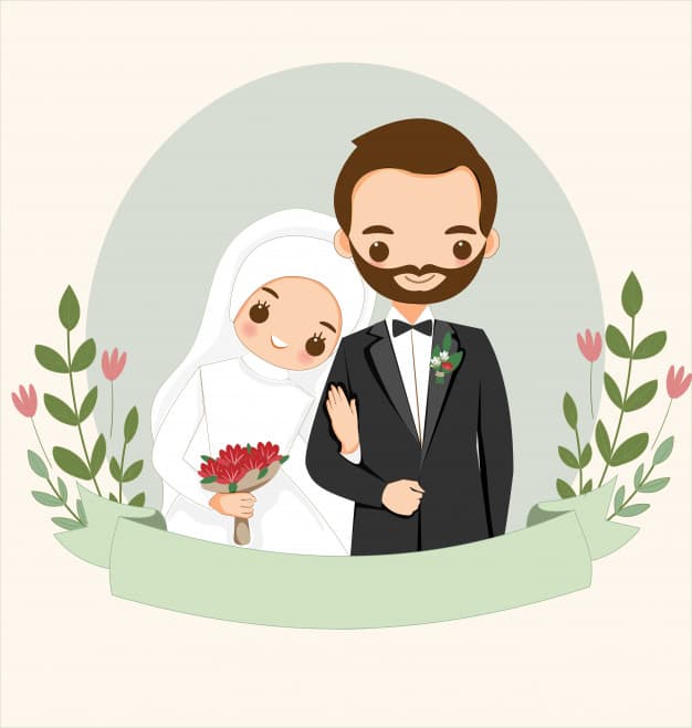 Gambar Kartun Muslimah Suami Istri