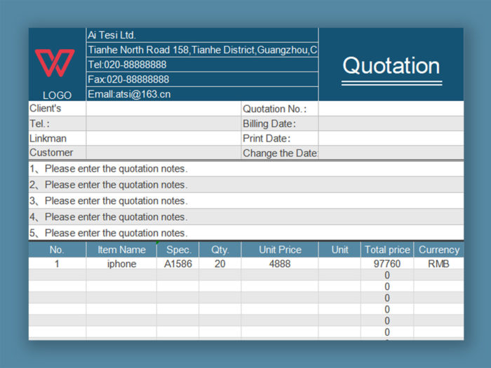 gambar Surat penawaran (quotation)