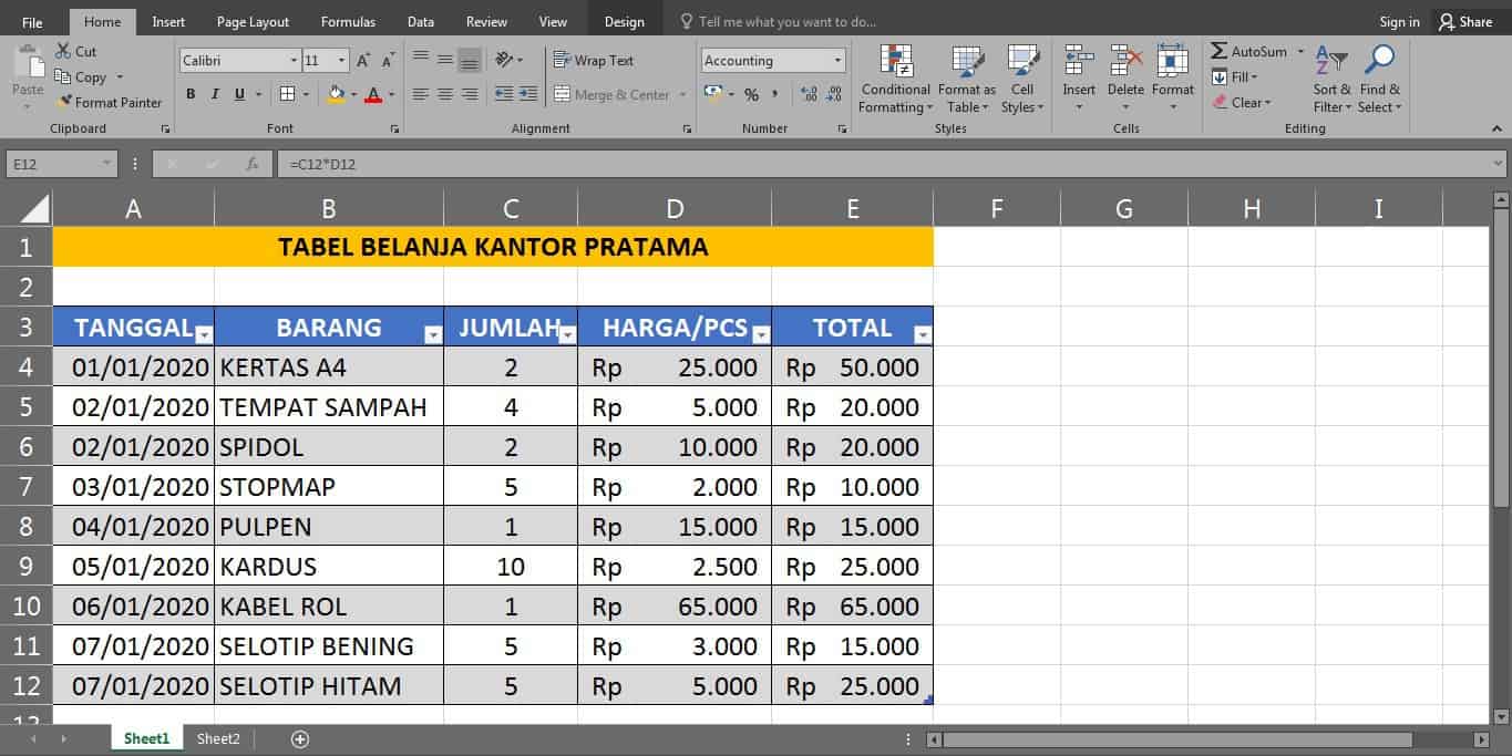 menggunakan ms excel 2010+