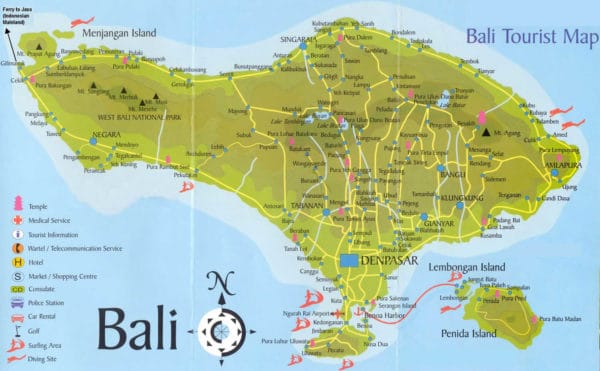 Peta Bali dengan Penjelasan Lengkap - Sahabatnesia