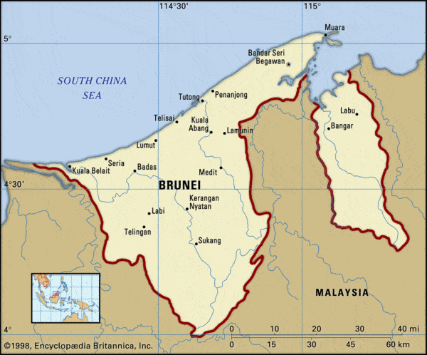gambar peta brunei darussalam