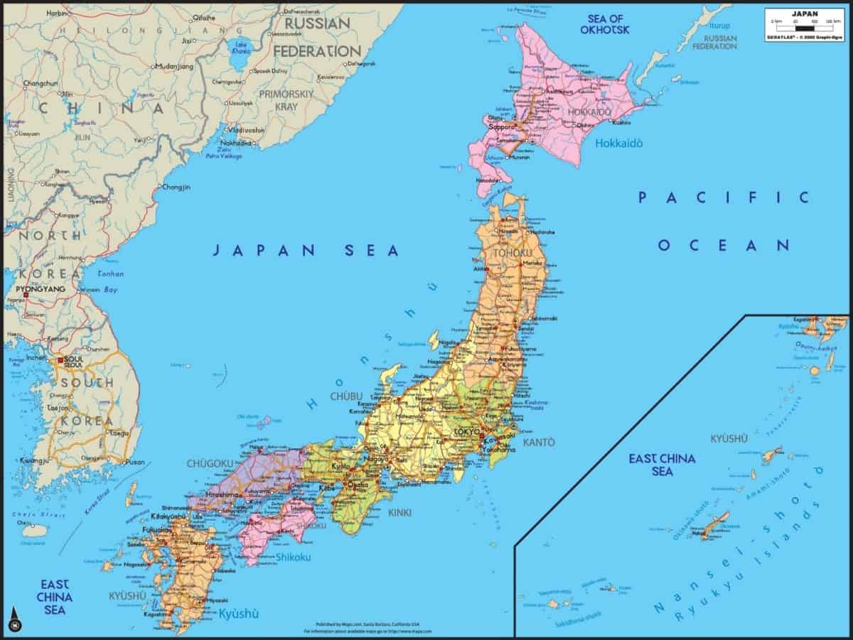 Peta Jepang Geografi, Keadaan Alam, dan Kondisi Masyarakat