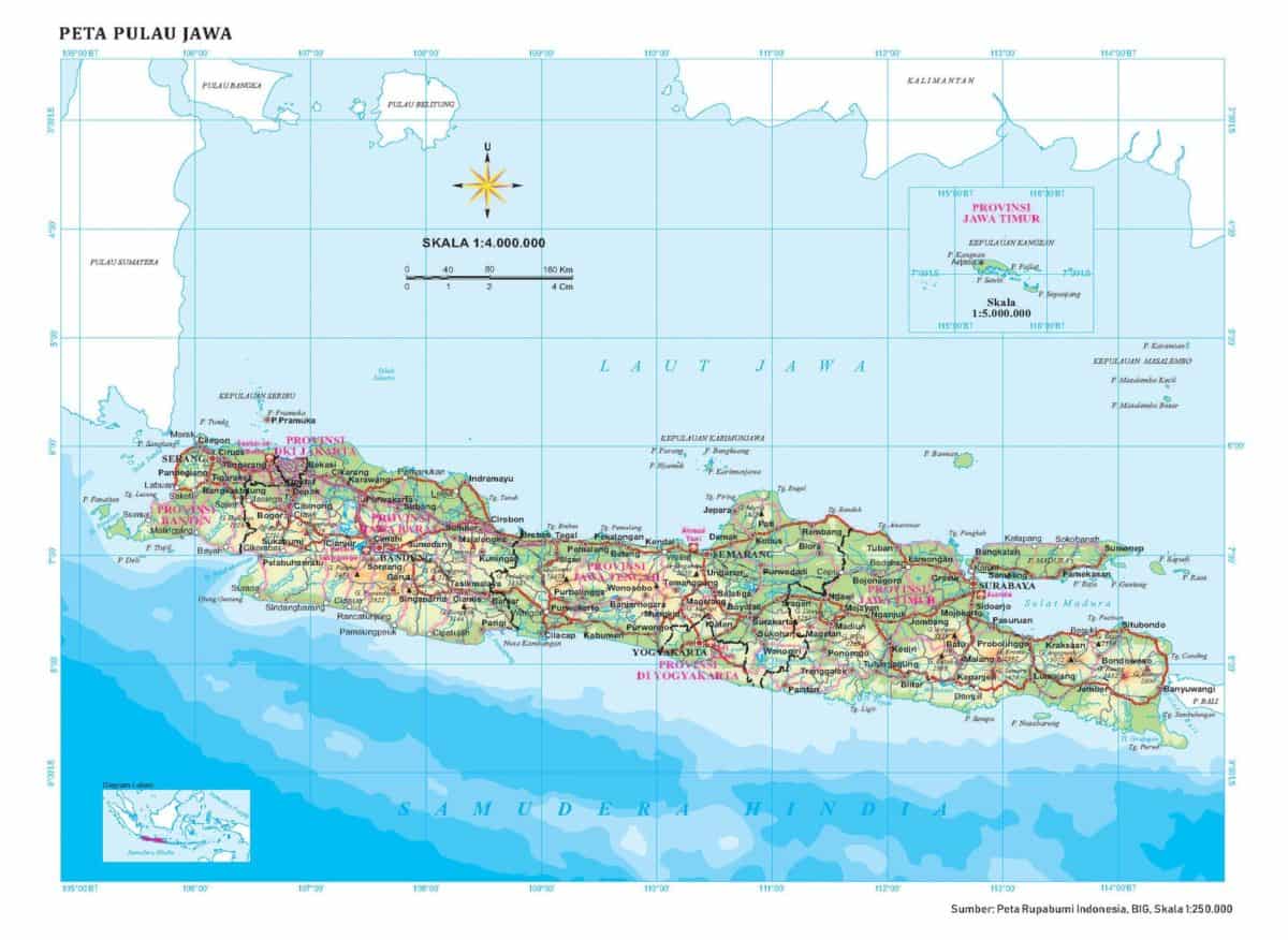 Peta Pulau Jawa Beserta Keterangannya Lengkap Sahabatnesia