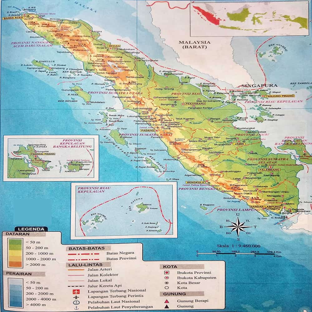 Peta Sumatera Lengkap dengan Penjelasan - Sahabatnesia