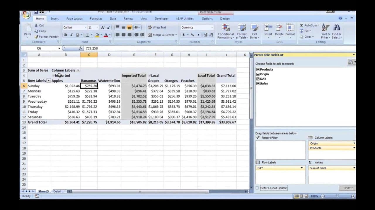Tutorial 2 Pivot Tables In Microsoft Excel Tutorial 2 Pivot Tables Riset
