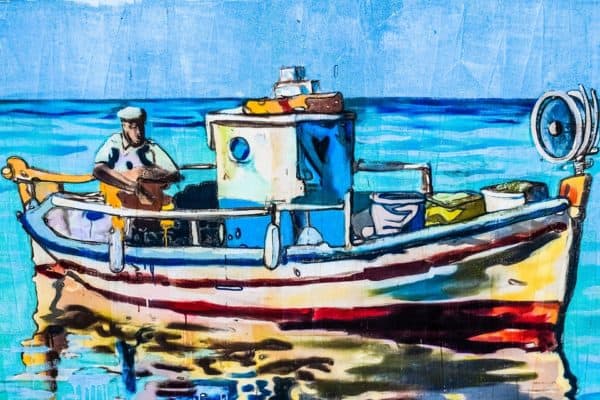 grafiti perahu nelayan